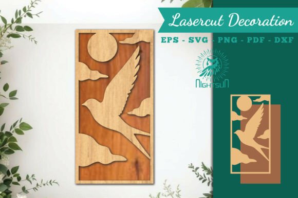 Bird Lasercut Wall Decor SVG 3: Elegant Craft Files