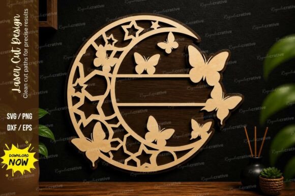 Butterfly Moon Laser Cut Decorative: A Design File for Enchanting Projects
