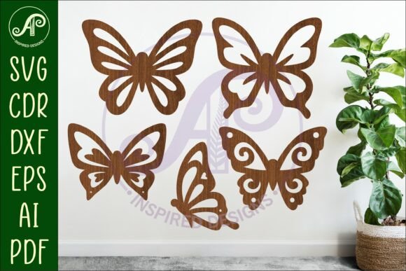 Butterfly Silhouettes Laser Cut out 3