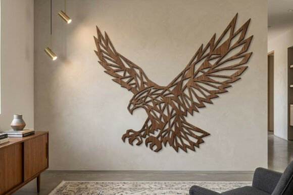 Geometric Eagle Wall Art SVG for Laser Cutting