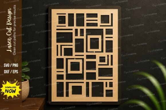 Geometric Wall Panel SVG Laser Cut Decor: Design File Set