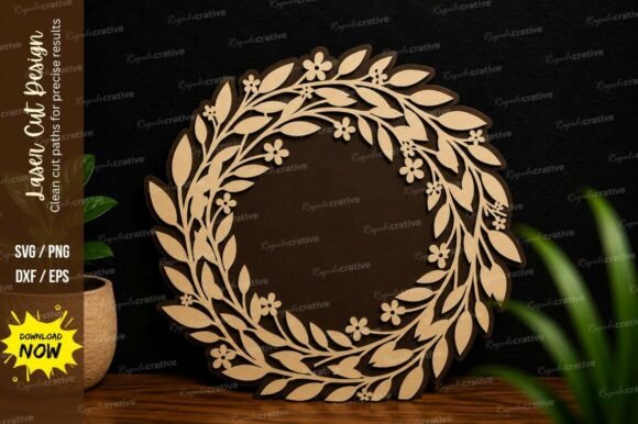 Laurel Wreath Frame Laser Cut SVG for Elegant Projects