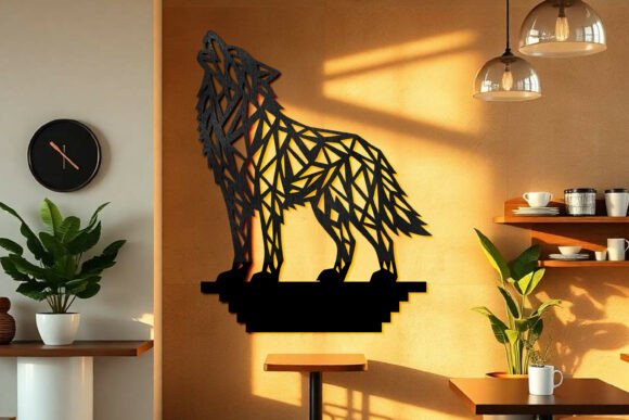 Modern Laser Cut Wolf Wall Art SVG for Bold Decor