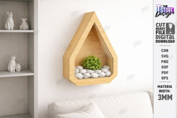 Modern Wall Planter Laser Cut Design for Home Decor