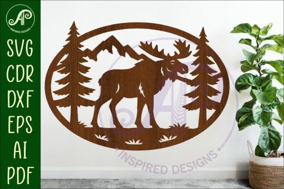 Moose Mountain Scene Oval Wall Sign: A Digital Craft File