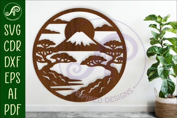 Mount Fuji Wall Art SVG Laser Cut File