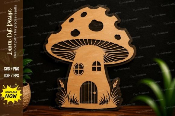 Mushroom House Laser Cut SVG Design: Creative Crafting