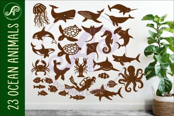 Ocean Animals SVG Bundle: Creative Sealife Shapes