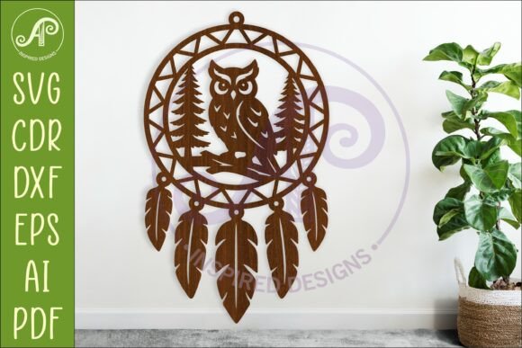 Owl Dreamcatcher Laser Cut File SVG
