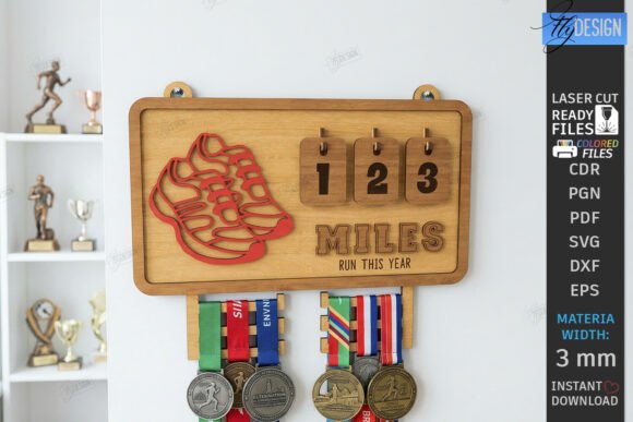 Runner Tracker Laser Cut | Medal Holder