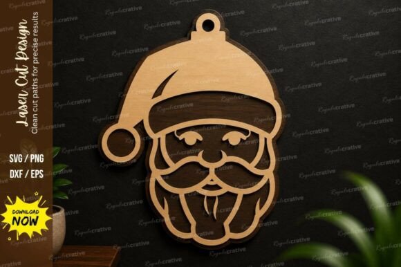 Santa Claus Face Laser Cut SVG Design