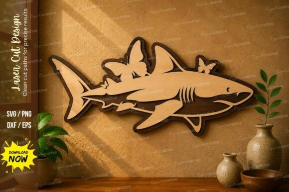 Shark Ocean Design Laser Cut Svg File: Premium Quality for Your Projects