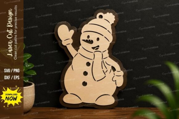 Winter Snowman Figure Laser Cut SVG: A Festive Design Asset